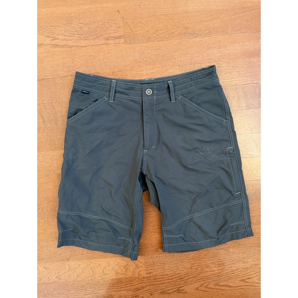Kuhl Renegade Cargo Hiking Tech Shorts Mens 34 Charcoal Gray 12" Inseam